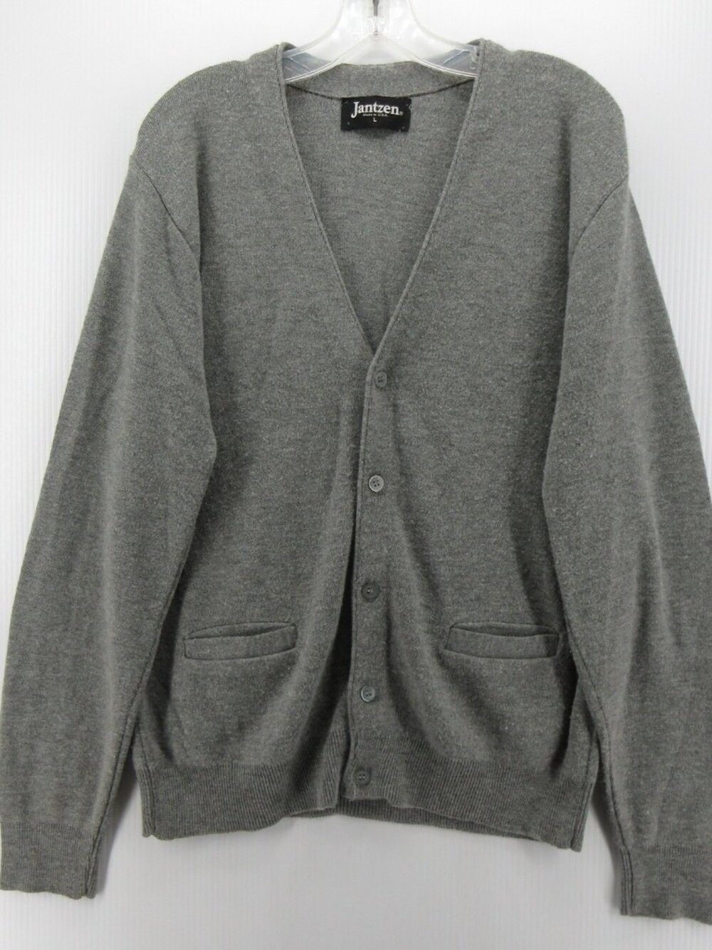 VINTAGE Jantzen Sweater Large Orlon Cardigan Button Up 90s Grandpa USA*
